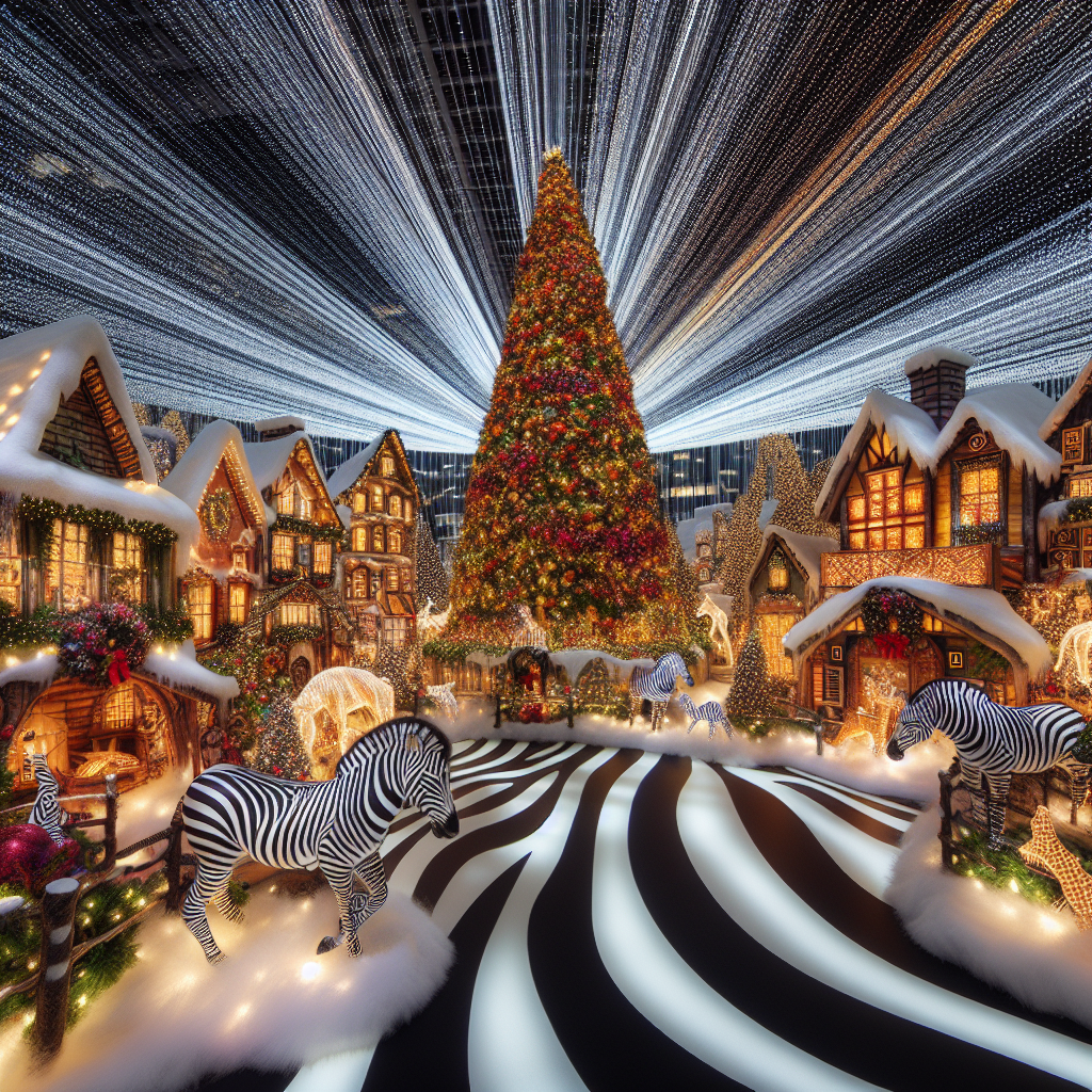 christmas village display tree