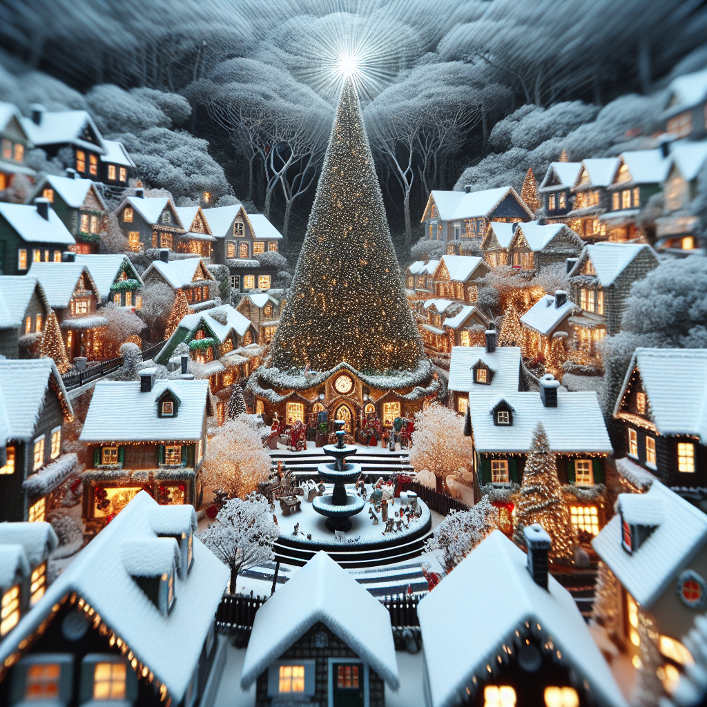 christmas village display tree