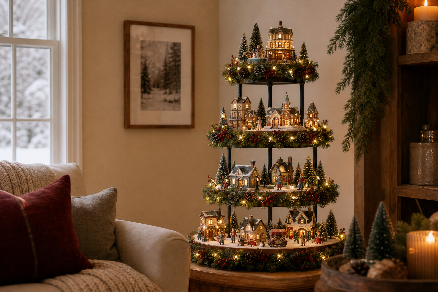 christmas village display ideas for small space featured image
