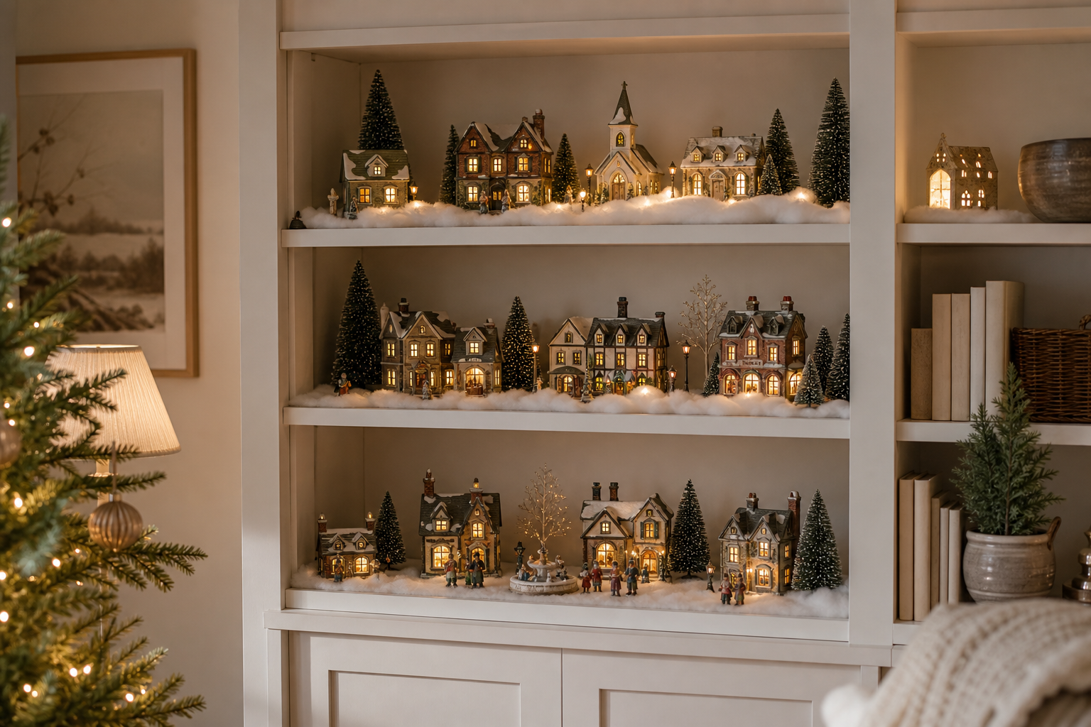 christmas village shelf featured image