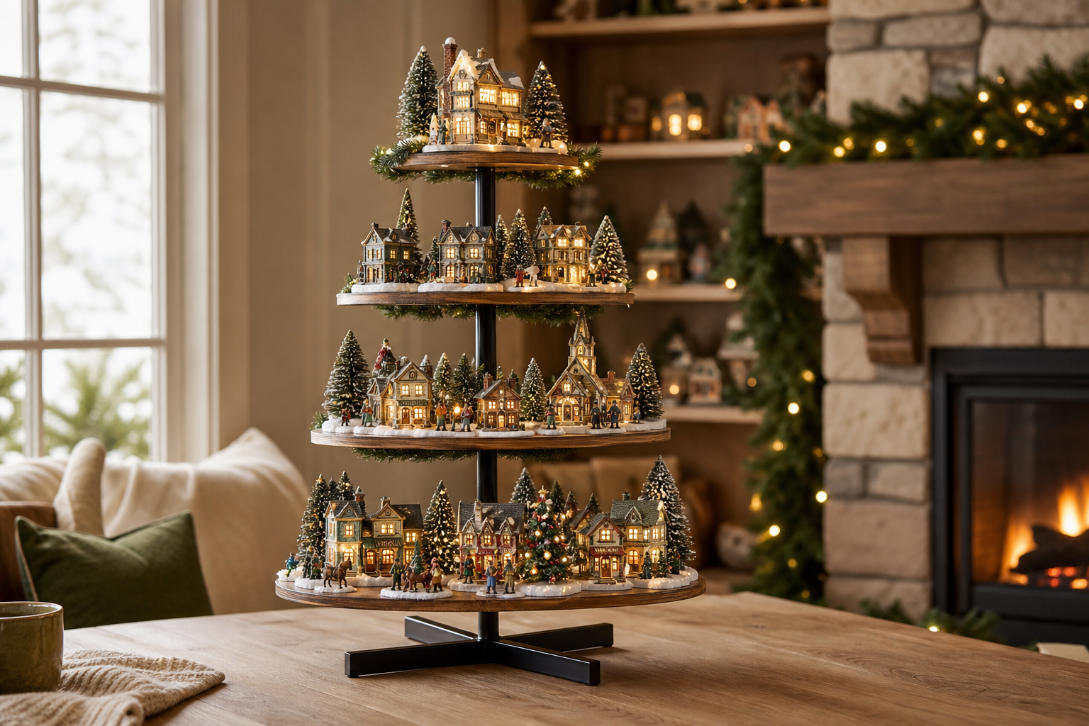 christmas village display stands