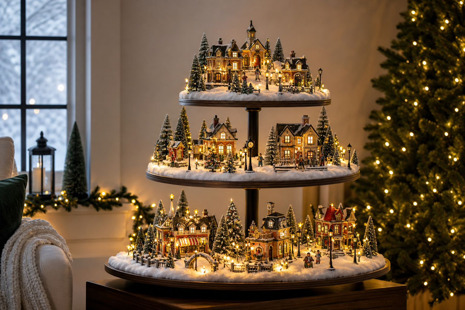 christmas village lights