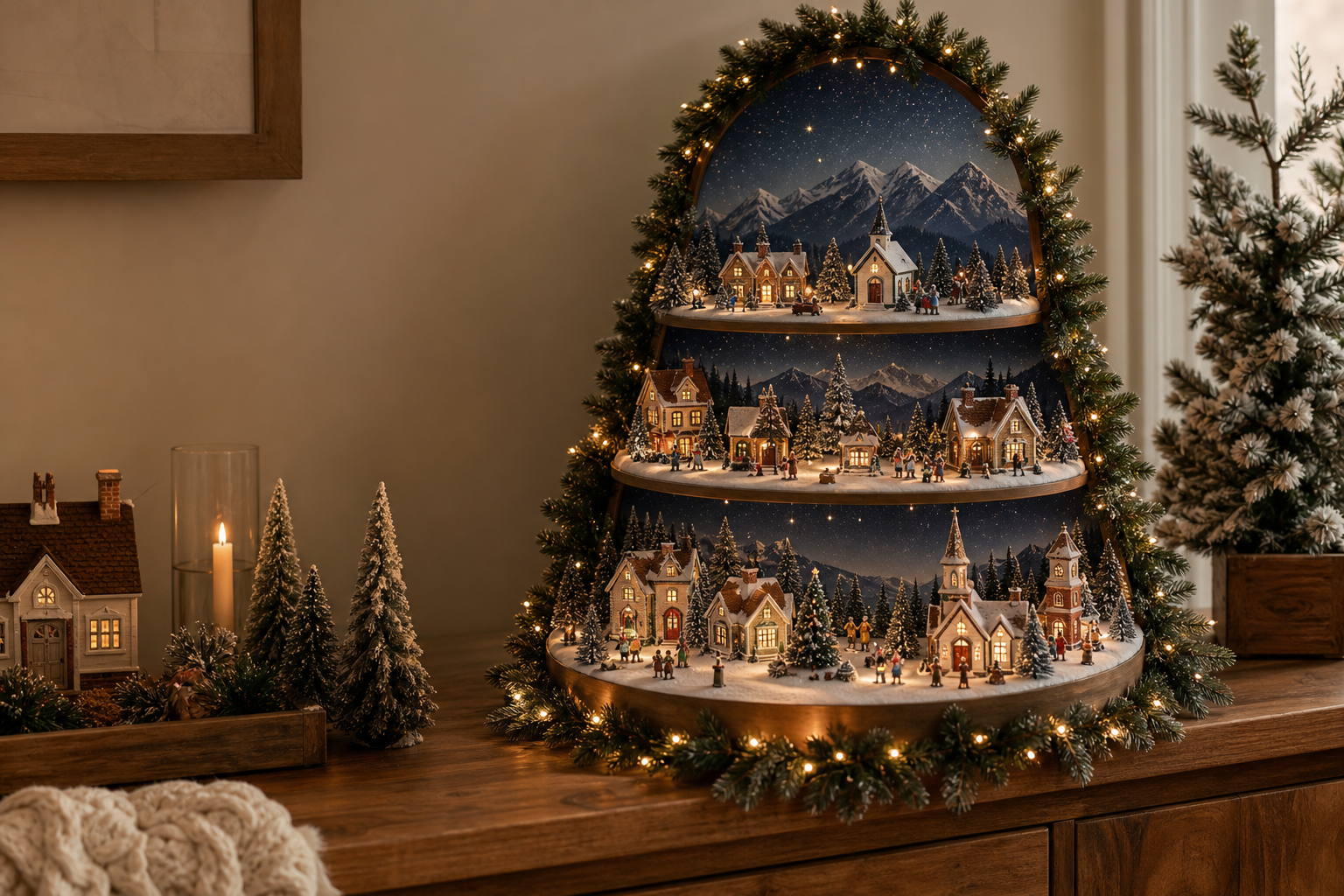 christmas village backdrop ideas featured image
