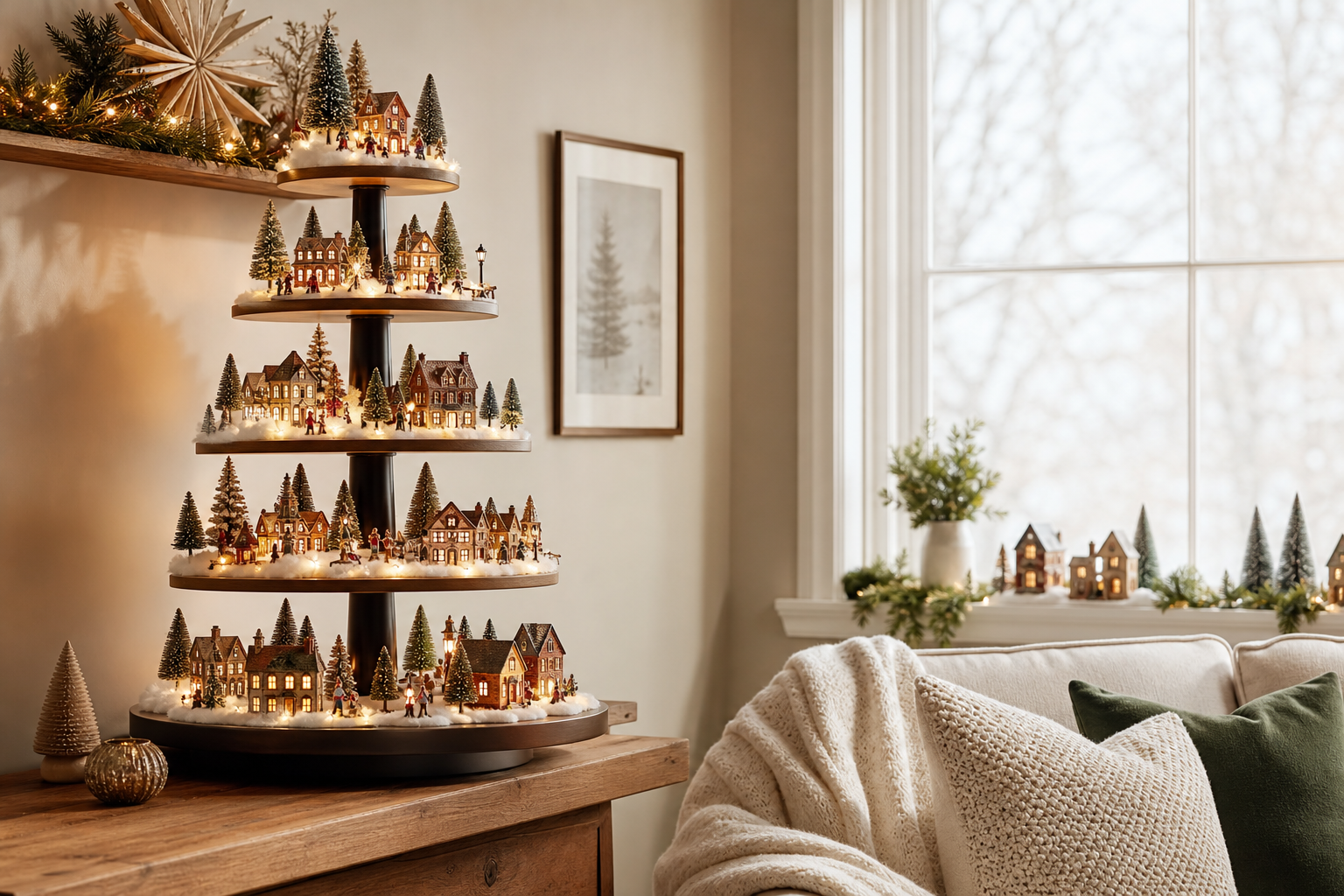 christmas village display ideas for small space featured image